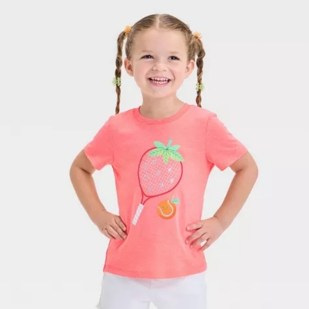 NWT Cat & Jack Toddler Girl Coral T-Shirt